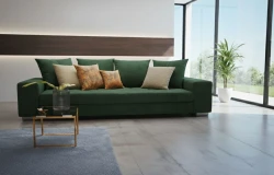 Duża Nowoczesna Kanapa Rozkładana Sofa z Funkcją Spania i Pojemnikiem Gretta Butelkowa Zieleń