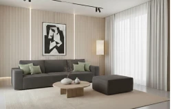 Kanapa z Funkcją Spania Sofa Rozkładana z Pojemnikiem Santa Szara
