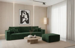 Kanapa z Funkcją Spania Sofa Rozkładana z Pojemnikiem Santa Zielona
