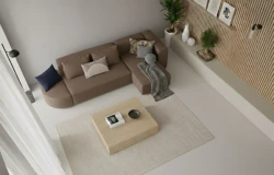 Narożnik z Funkcją Spania do Salonu Rozkładany Fox Brązowy Prawy