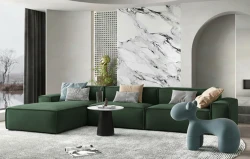 Nowoczesny Modułowy Narożnik do Salonu Santa Zielony Lewy