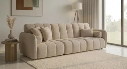 Nowoczesna Kanapa 3 Osobowa do Salonu Sofa Modułowa Lumi Beżowa