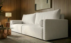 Kanapa z Funkcją Spania Sofa Rozkładana do Salonu Modułowa Soho 2 Biała