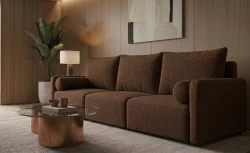 Kanapa z Funkcją Spania Sofa Rozkładana do Salonu Modułowa Soho 3 Brązowa